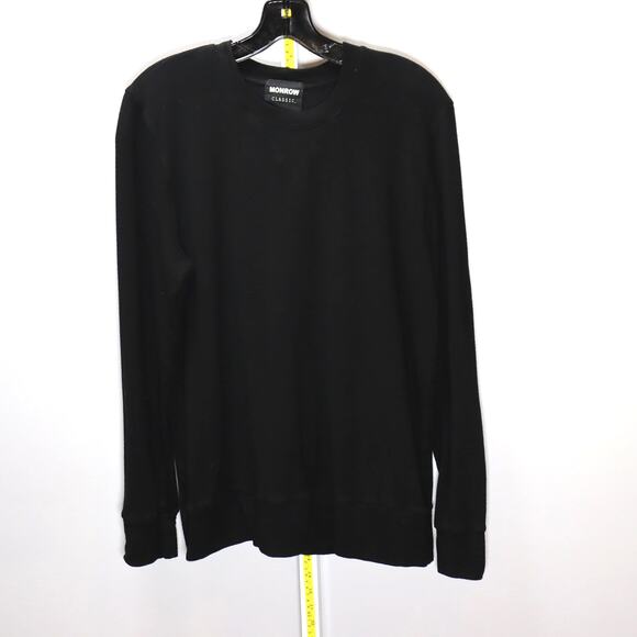 Monrow Classic Black Crewneck Sweatshirt – Size Small - Picture 1 of 4